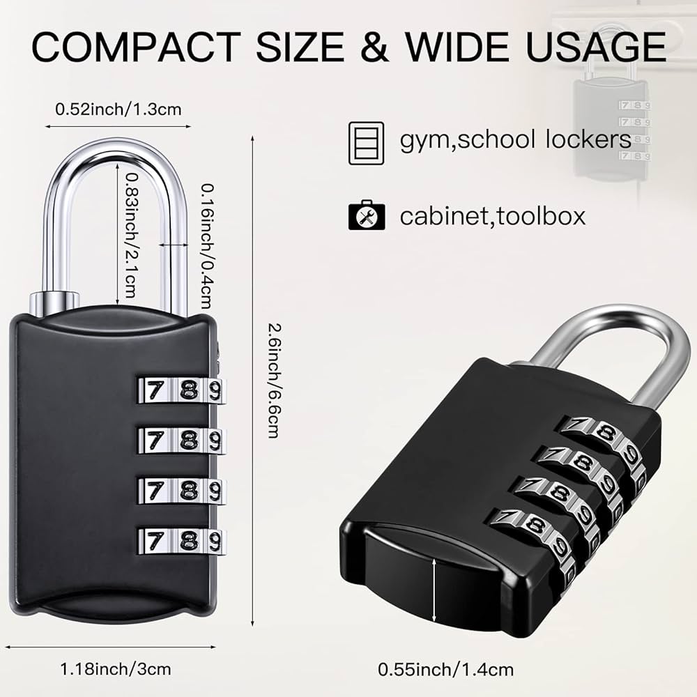 Moxweyeni 10 Pcs 4 Digit Combination Lock Small Combo